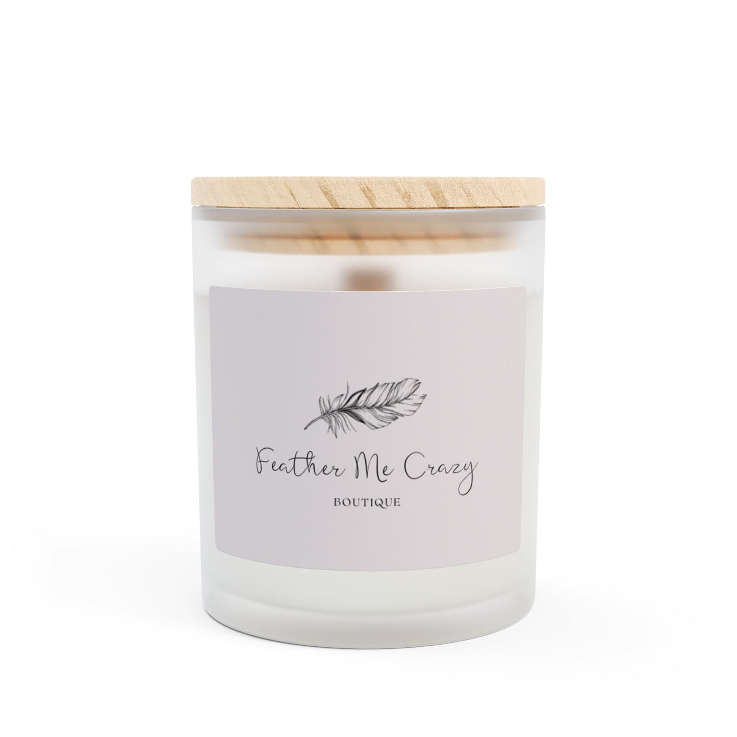 Feather Me Crazy 11oz Frosted Glass Candle - Elegant Home Decor for Relaxation & Gifts