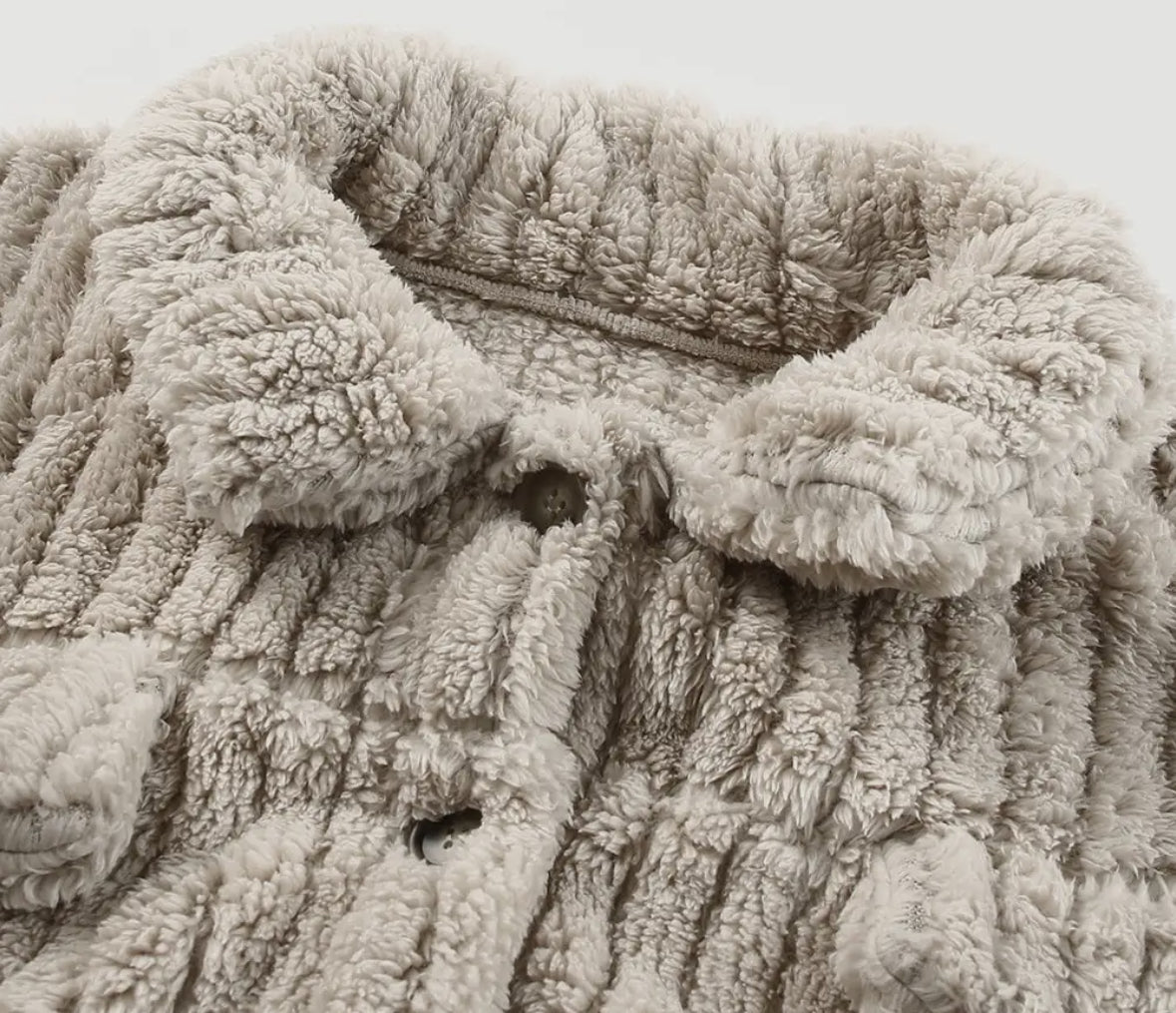 Plush Fleece Button Up Jacket