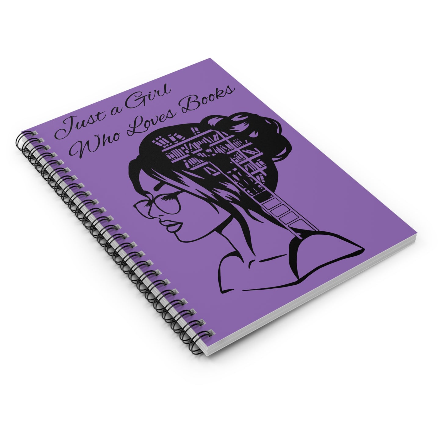 Just a Girl Who Loves Books Spiral Notebook — Purple Literary Journal for Readers & Students
