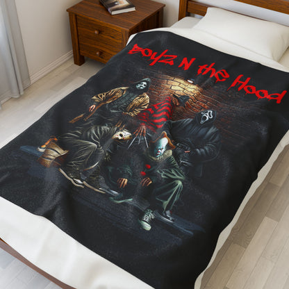 Boyz N the Hood Velveteen Plush Blanket, Cozy Home Decor, Movie-Themed Gift, Halloween Decor, Soft Throw Blanket