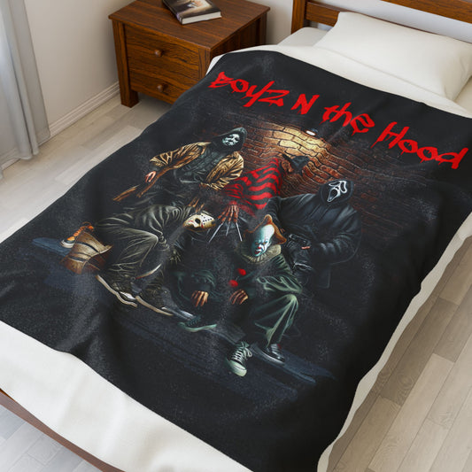 Boyz N the Hood Velveteen Plush Blanket, Cozy Home Decor, Movie-Themed Gift, Halloween Decor, Soft Throw Blanket
