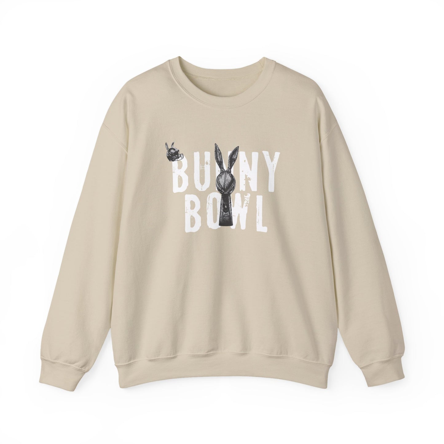 Bunny Bowl Crewneck Sweatshirt — Retro Grunge Bunny Graphic