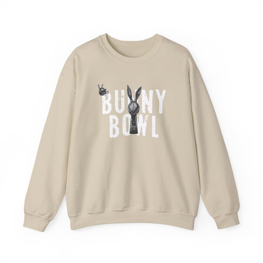 Bunny Bowl Crewneck Sweatshirt — Retro Grunge Bunny Graphic