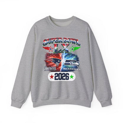 Super Bowl LX 2026 Seahawks vs Patriots Sweatshirt
