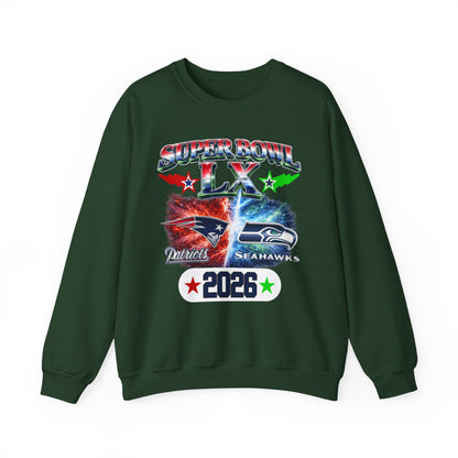 Super Bowl LX 2026 Seahawks vs Patriots Sweatshirt
