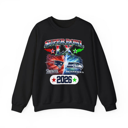 Super Bowl LX 2026 Seahawks vs Patriots Sweatshirt