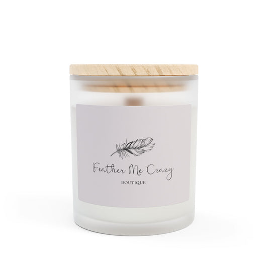 Feather Me Crazy 11oz Frosted Glass Candle - Elegant Home Decor for Relaxation & Gifts