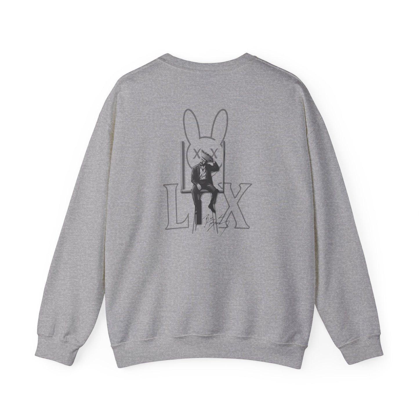 Bunny Bowl Crewneck Sweatshirt — Retro Grunge Bunny Graphic