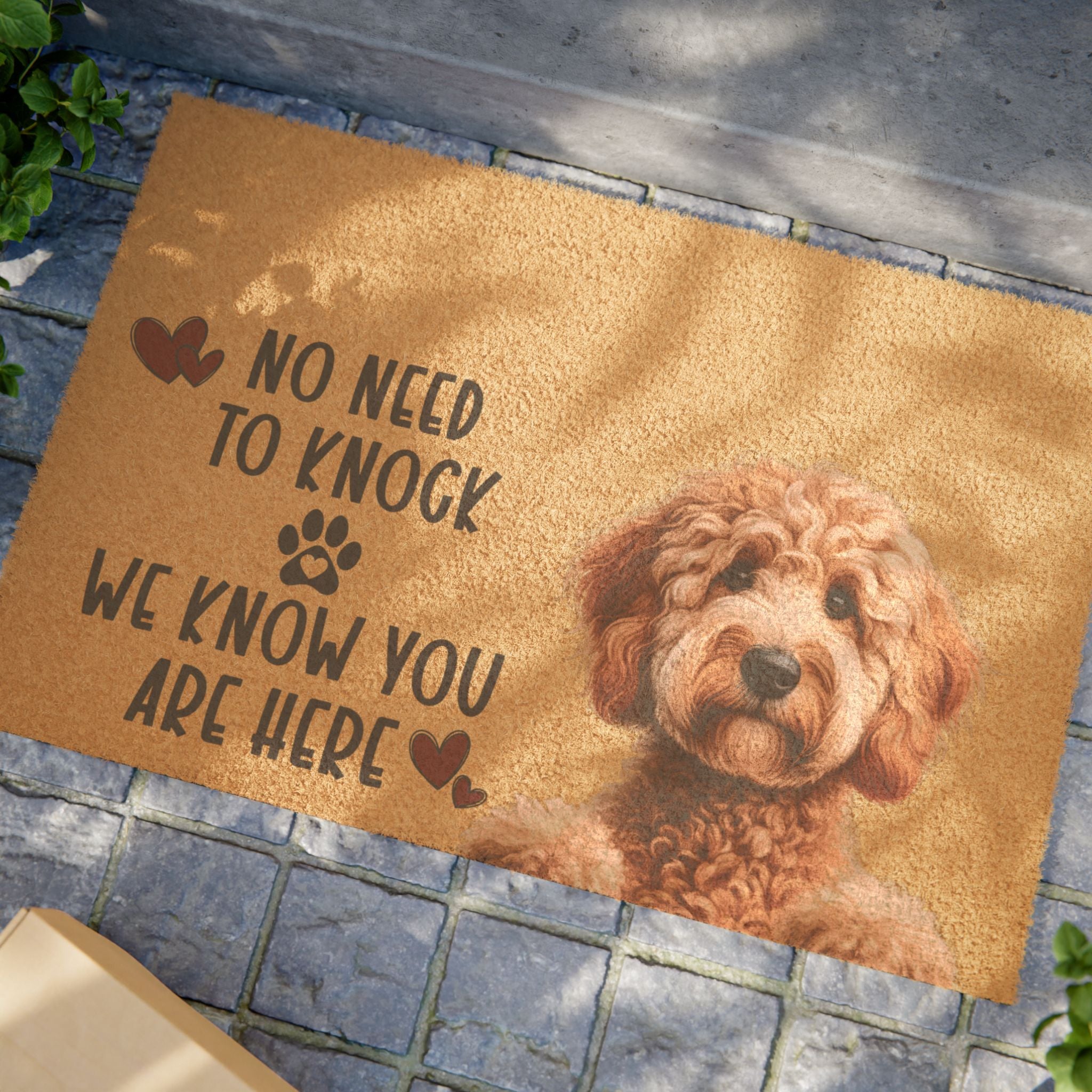 Doormat - “No Need to Knock We Know You Are Here” Dog Welcome Coir Mat