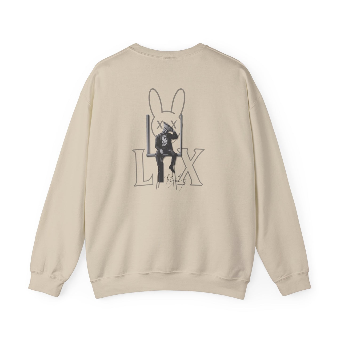 Bunny Bowl Crewneck Sweatshirt — Retro Grunge Bunny Graphic