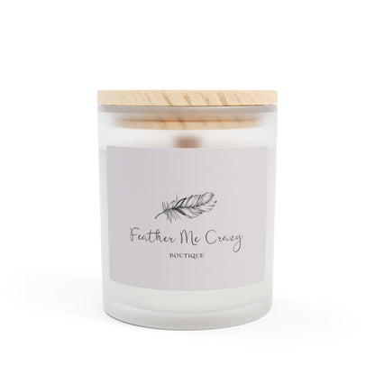 Feather Me Crazy 11oz Frosted Glass Candle - Elegant Home Decor for Relaxation & Gifts